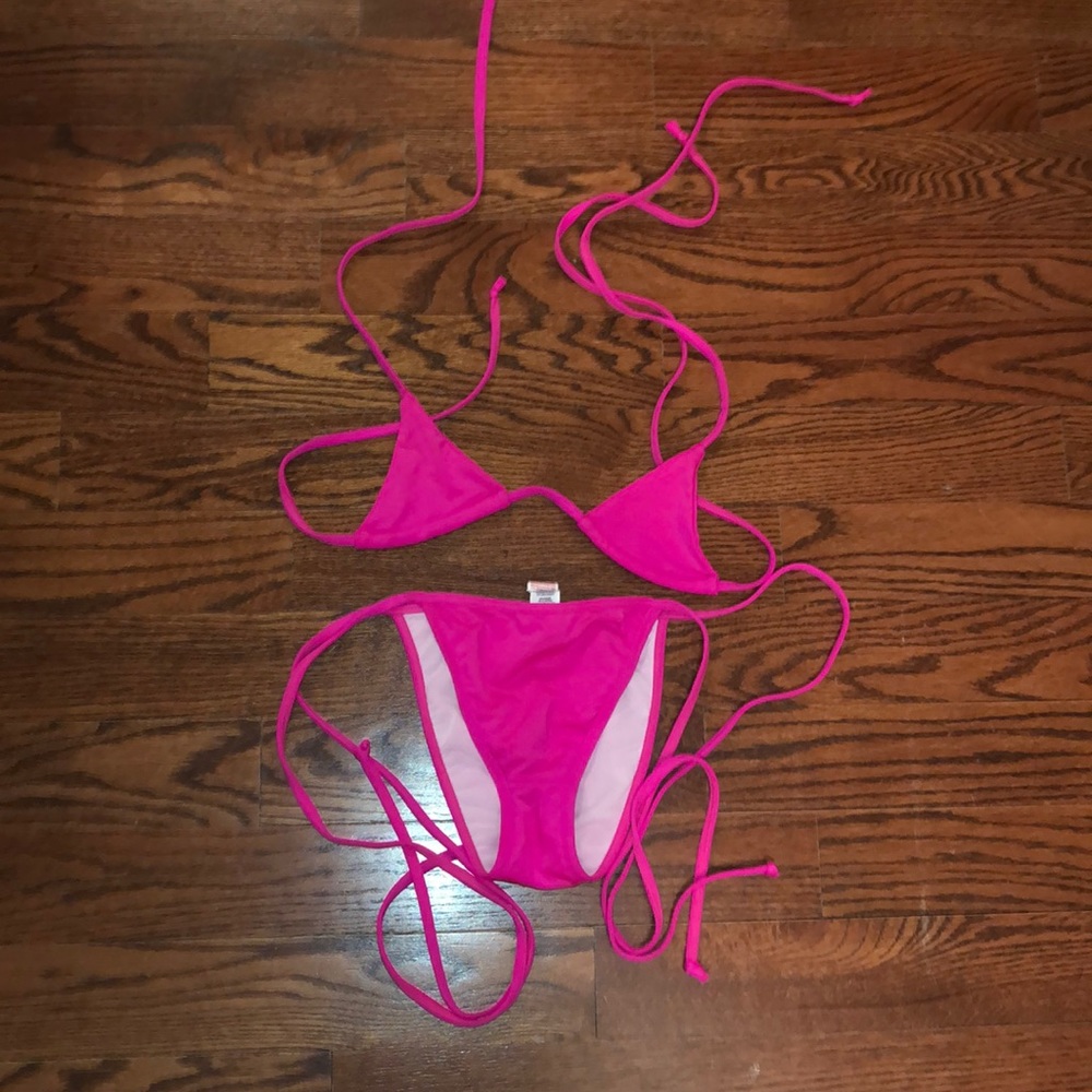 Neon pink bikini